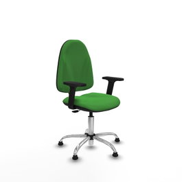 PIQUERAS Y CRESPO Silla de oficina Algarra Verde con Base Cromada y Brazos 2D