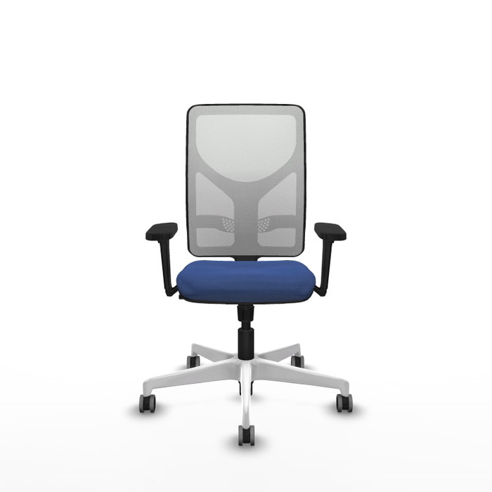 PIQUERAS Y CRESPO Silla de oficina Motilla con mecanismo Sincro, Azul marino y Blanco