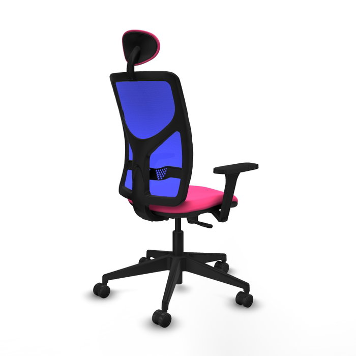 PIQUERAS Y CRESPO Silla de oficina Motilla con mecanismo Sincro, Rosa y Azul