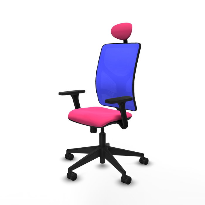 PIQUERAS Y CRESPO Silla de oficina Motilla con mecanismo Sincro, Rosa y Azul