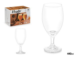 VIVALTO Copa Cerveza 440 ml 8x18x8 cm (Set de 24)