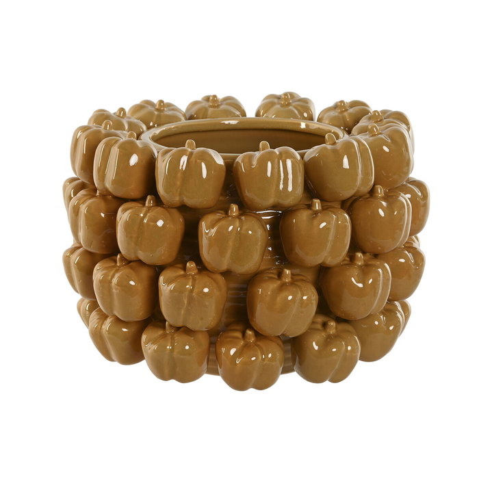 DKD Home Decor Jarrón de Gres Pimientos Amarillo 30x30x20 cm