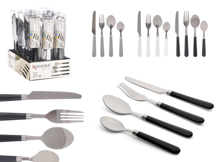Kinvara Set 4 Cubiertos Surtidos Colores Neutros 22 x 4 x 4 cm (Set de 12) Kinvara Set 4 Cubiertos Surtidos Colores Neutros 22 x 4 x 4 cm (Set de 12)
