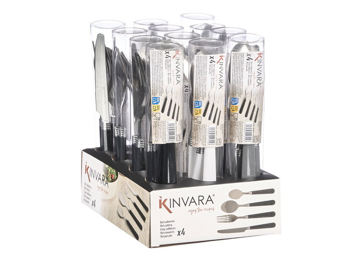 Kinvara Set 4 Cubiertos Surtidos Colores Neutros 22 x 4 x 4 cm (Set de 12) Kinvara Set 4 Cubiertos Surtidos Colores Neutros 22 x 4 x 4 cm (Set de 12)