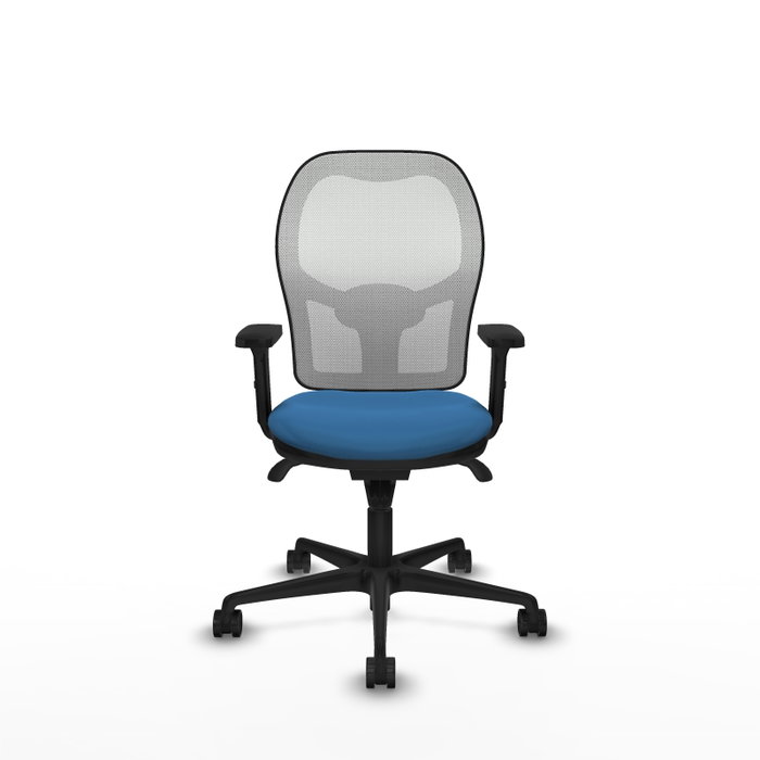 PIQUERAS Y CRESPO Silla de oficina Jorquera con mecanismo Sincro, Azul claro y Blanco