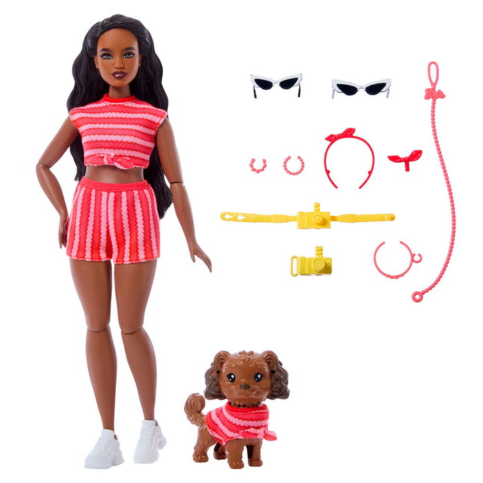 Barbie Muñeca Twinning Looks Afroamericana con Perro JFP37 Mattel