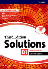 OXFORD UNIVERSITY PRESS, SOLUTIONS PRE INTERMEDIATE STUDENT'S BOOK THIRD EDITION 2017 B1 B2 - OXFORD UNIVERSITY PRESS