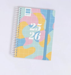 Agenda Escolar (2025-26) Finocam Secundaria Espiral Tapa Pp S/V Apais. 8º 120X164 Con Goma Art