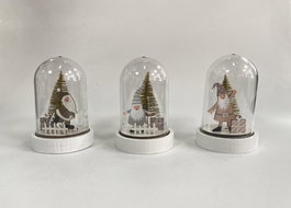 DKD Home Decor Decoracion Luminosa Navidad Fantasia Blanco Dorado Cristal Led 9 x 13 x 9 cm (12 Unidades)