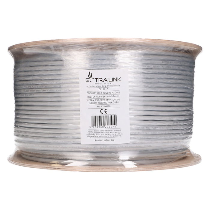 Extralink Cable de Red CAT7 S/FTP para Interiores 305m