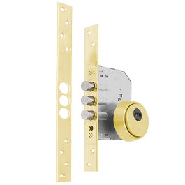 Tesa Cerradura Emb.Bulones R201B566L Recto Dorada Escudo Cerrado Tesa Acero Niquelado 4 Bulones