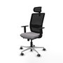 PIQUERAS Y CRESPO Silla de oficina Haches con mecanismo Sincro/Traslack Gris y Negro