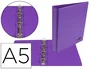 Liderpapel Carpeta de 4 anillas redondas 25 mm A5 Violeta