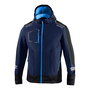 Sparco Chaqueta Técnica Softshell York T5 - XXL, Azul Marino/Azul, con Forro Polar, Reflejante, Capucha Desmontable y Multibolsillos