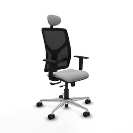 PIQUERAS Y CRESPO Silla de oficina Motilla con mecanismo Sincro/Traslack Gris claro y Negro