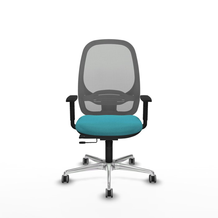 PIQUERAS Y CRESPO Silla de oficina Cilanco con mecanismo Sincro/Traslack, Turquesa y Gris