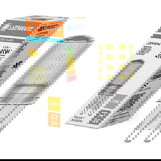 OSRAM LED PIN G9 P 4.2W 470lm Blanco Cálido 2700K Bombilla LED G9 Claro 15000h