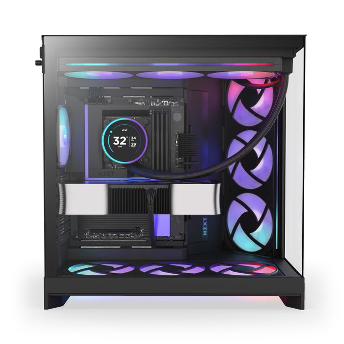 NZXT H9 Flow RGB+ (2025) All Black Midi Tower Case