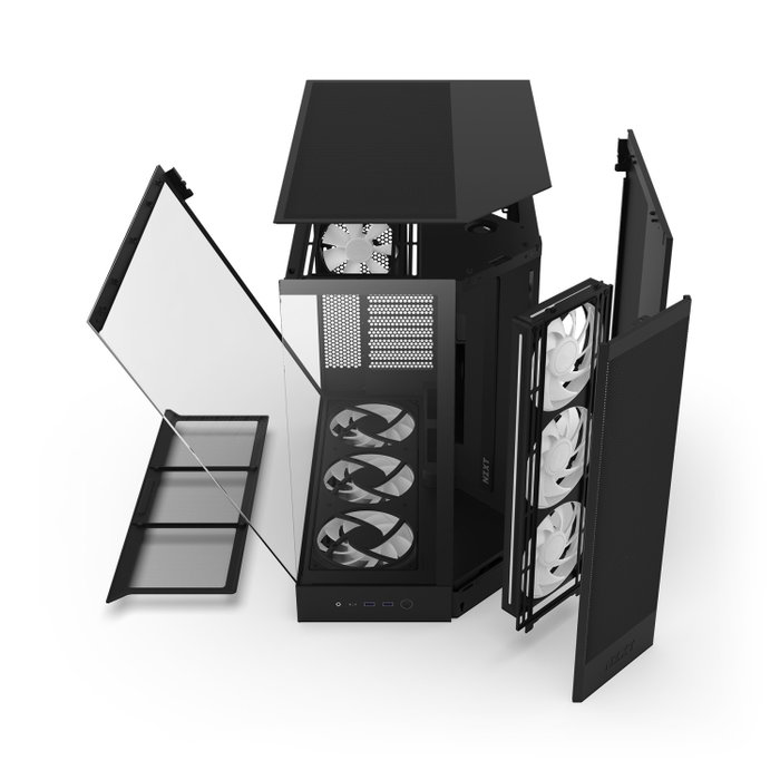 NZXT H9 Flow RGB+ (2025) All Black Midi Tower Case