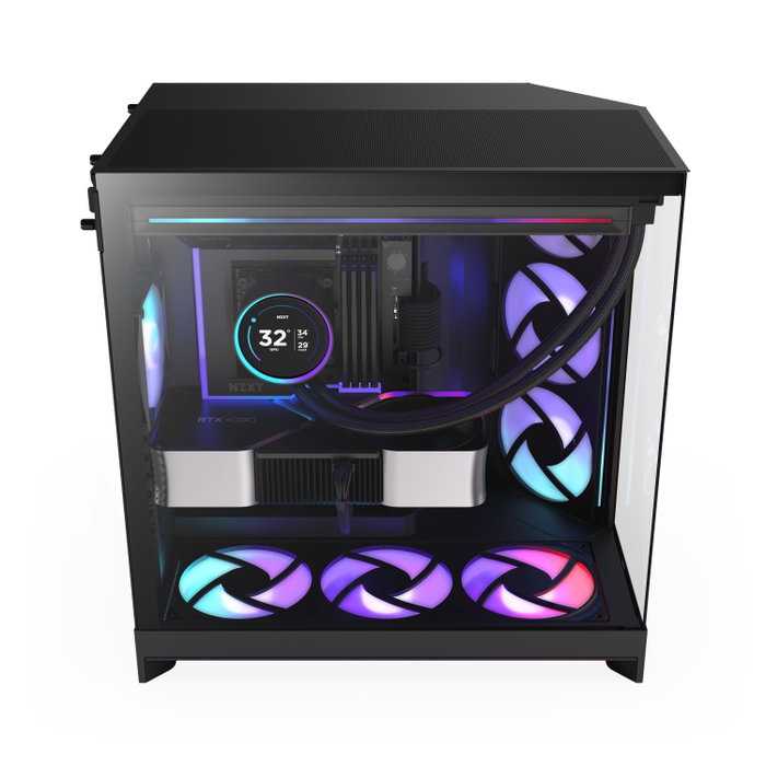 NZXT H9 Flow RGB+ (2025) All Black Midi Tower Case