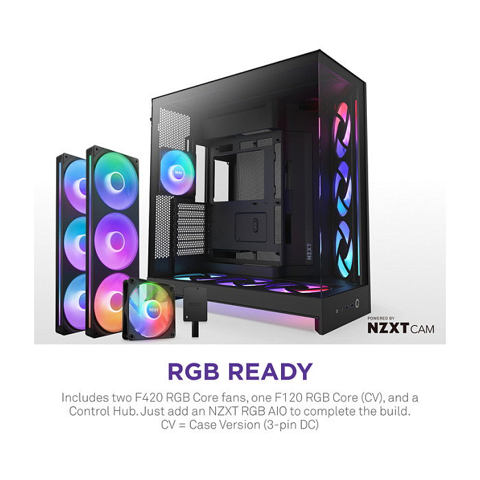 NZXT H9 Flow RGB+ (2025) All Black Midi Tower Case