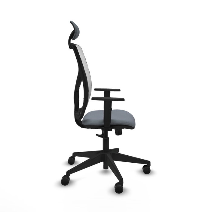 PIQUERAS Y CRESPO Silla de oficina Motilla con mecanismo Sincro, Gris y Blanco