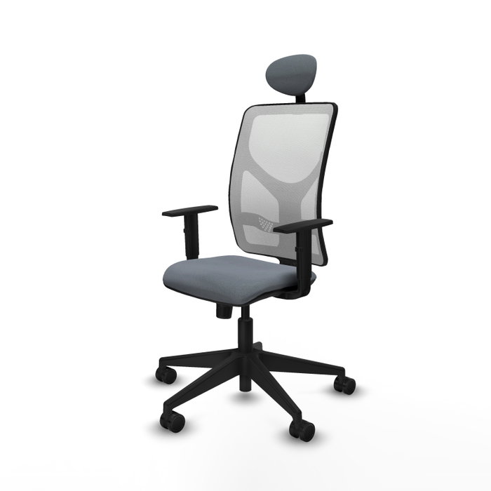 PIQUERAS Y CRESPO Silla de oficina Motilla con mecanismo Sincro, Gris y Blanco