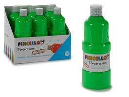 Pincello Tempera 400Ml Neon Verde 6.5x18x6.5cm (Set de 24)