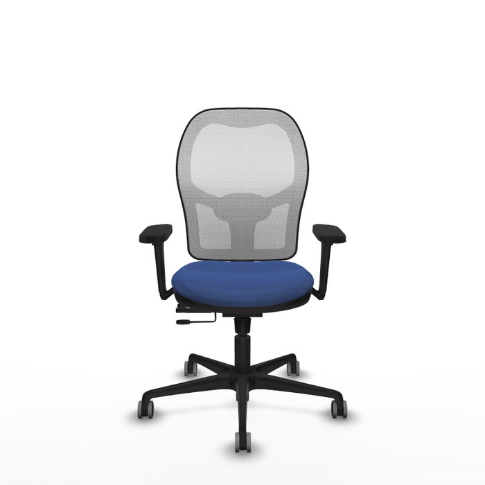 PIQUERAS Y CRESPO Silla de oficina Jorquera con mecanismo Sincro/Traslack, Azul marino y Blanco