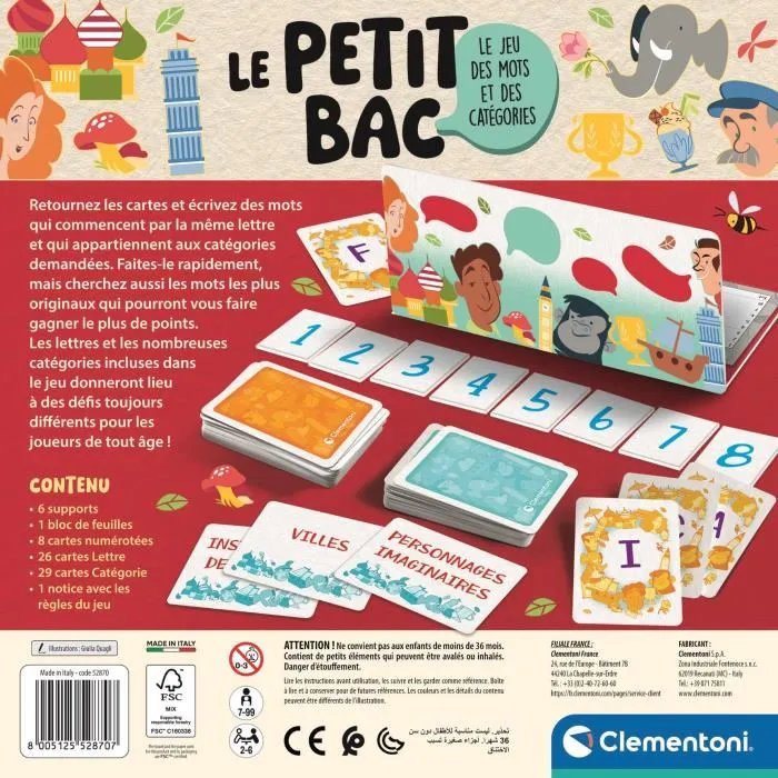 Clementoni CLE52870 El Pequeño Bac Juego de Mesa