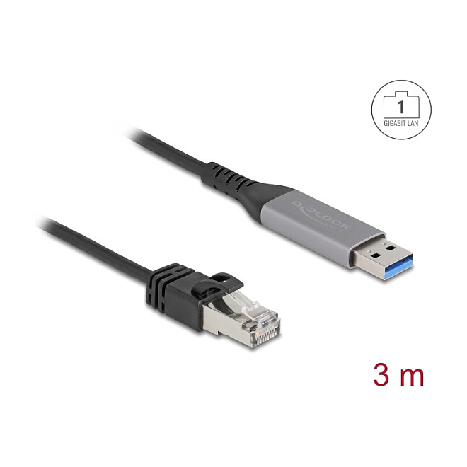 DeLOCK 60757 Cable USB LAN USB Tipo-A a RJ45 Gigabit Ethernet Cat6 3 m DeLOCK 60757 Cable USB LAN USB Tipo-A a RJ45 Gigabit Ethernet Cat6 3 m