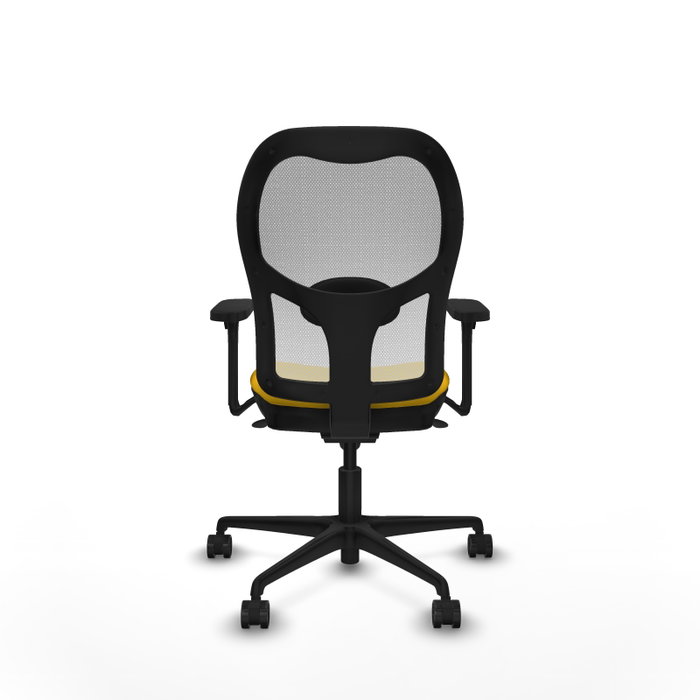PIQUERAS Y CRESPO Silla de oficina Jorquera con mecanismo sincro, brazos 3D, Amarillo/Blanco