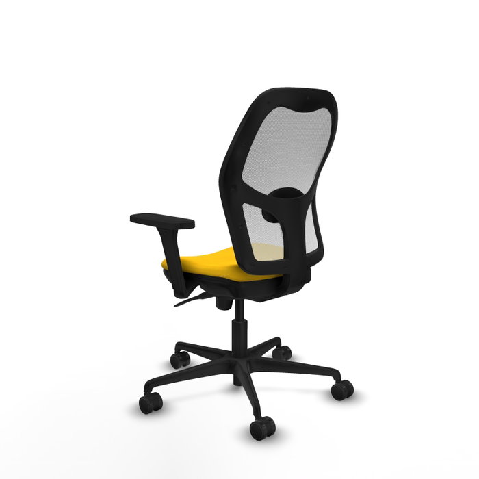 PIQUERAS Y CRESPO Silla de oficina Jorquera con mecanismo sincro, brazos 3D, Amarillo/Blanco