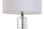 DKD Home Decor Lámpara de Sobremesa de Cristal y Poliéster Transparente/Blanco 25x25x42 cm