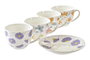DKD Home Decor Set de 2 Tazas de Porcelana Flores Shengda Multicolor