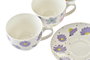 DKD Home Decor Set de 2 Tazas de Porcelana Flores Shengda Multicolor