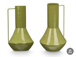 Giftdecor Jarron Conico 29 cm Verde Metal Hierro (Set de 6)