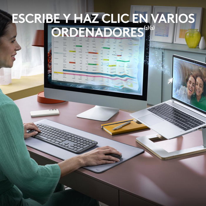 Logitech MK950 - Combo Teclado y Ratón Inalámbrico Silencioso con Easy-Switch, Bluetooth y Receptor Logi Bolt