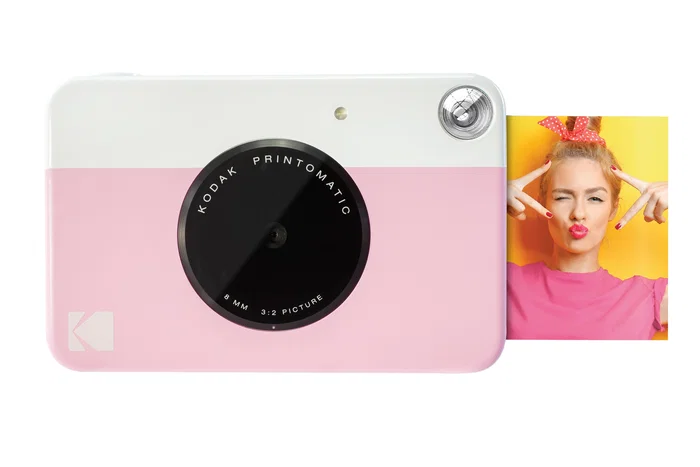 Kodak Printomatic - Cámara Digital Instantánea, Tamaño Foto 2x3 Pulgadas (5MP), Rosa y Blanco, con Autoenfoque y Flash