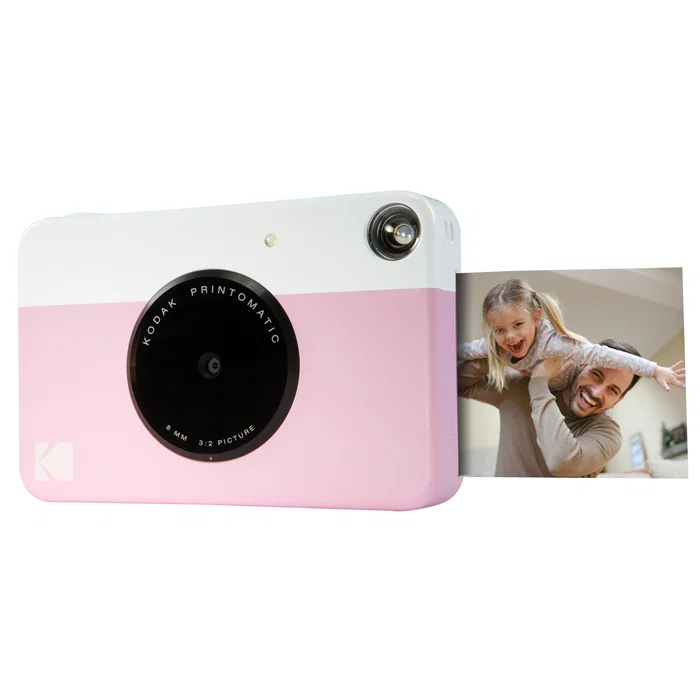 Kodak Printomatic - Cámara Digital Instantánea, Tamaño Foto 2x3 Pulgadas (5MP), Rosa y Blanco, con Autoenfoque y Flash