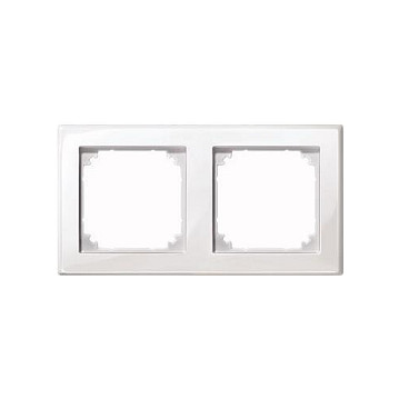 MERTEN Marco para 2 enchufes blanco 15.2 x 8.1 cm MERTEN Marco para 2 enchufes blanco 15.2 x 8.1 cm