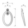 Trentadue Tirador Hole Zamak 2 Diamantes Acabado Cromo Brillante Herraje Mueble Decorativo