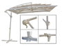 DKD Home Decor Parasol para Terraza y Jardín 250 x 250 cm, Acero y Poliéster, Color Blanco, Desmontable