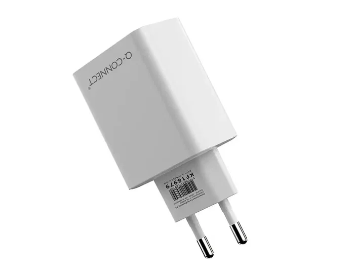 Q-connect Cargador de pared USB-A y USB-C 20W Blanco Q-connect Cargador de pared USB-A y USB-C 20W Blanco