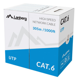 LANBERG LCU6-11CU-0305-S Cable de Red Cat6 U/UTP (UTP) Gris 305 m