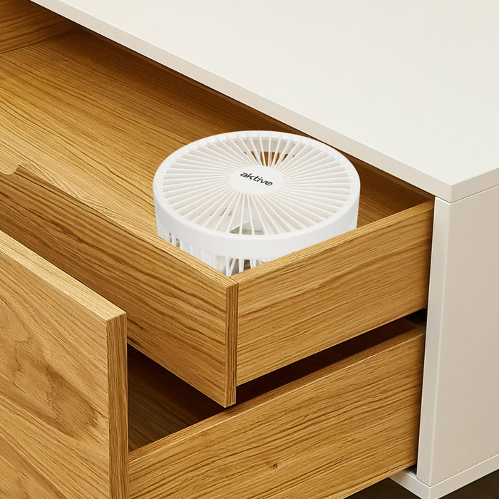 Aktive Ventilador inalámbrico de pie plegable con 4 velocidades y USB