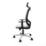 PIQUERAS Y CRESPO Silla de oficina Cilanco con mecanismo Sincro/Traslack, Tela Blanca y Malla Gris