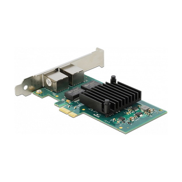 DeLOCK Intel I350 Tarjeta de Red PCI Express 2 Puertos RJ45 Gigabit LAN 10/100/1000 Mbps 4000 Mbit/s