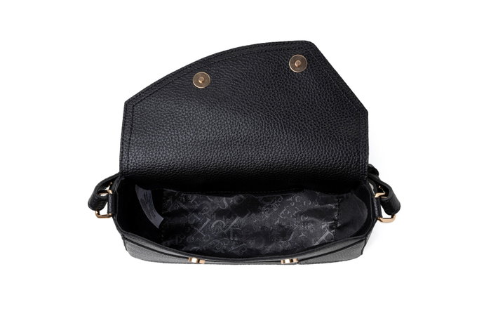 Lucky Bees Bolso 1273 Negro Cuero de Polivinilo 28x10x17 cm