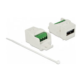 DeLOCK 86376 Módulo Keystone USB 2.0 A hembra a bloque de terminales blanco